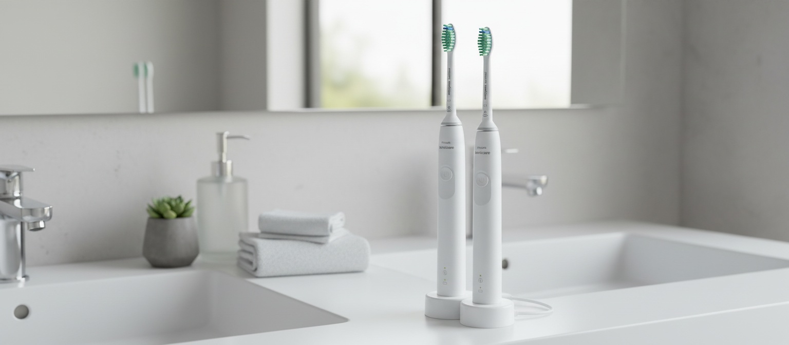 Philips Sonicare HX3675/13 Doppelpack: Die ideale erste Schallzahnbürste für saubere Zähne